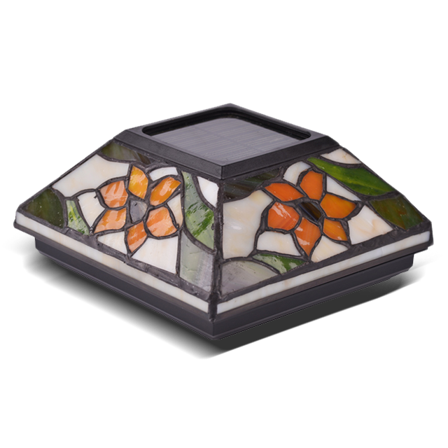 2211-F5 Tiffany staklena solarna svjetiljka za vanjske stupove 2211-F5 Tiffany staklena solarna svjetiljka za vanjske stupove