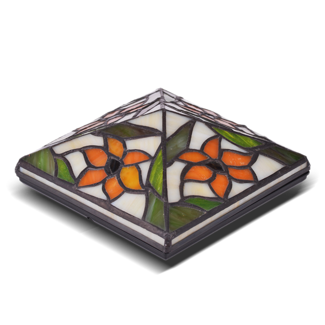 2211-TC1 Tiffany staklena i plastična vodootporna kapa za stup 2211-TC1 Tiffany staklena i plastična vodootporna kapa za stup